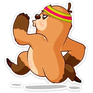 🏃‍♂️ sloth, running, cartoon, animal, exercise, sports telegram sticker
