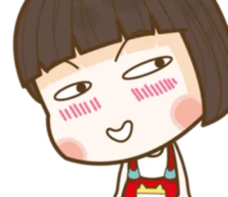 😏 dessin animé, fille, expression, mignon, animé, illustration telegram sticker