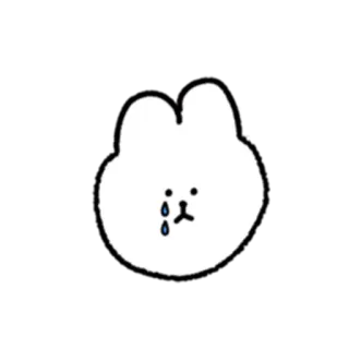 😢 coelho, chorando, triste, coelho, fofo, kawaii, desenho animado telegram sticker