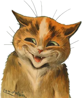 😅 chat, orange, vintage, animal, moustaches, visage telegram sticker