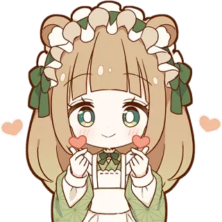🥰 süß, Mädchen, Anime, kawaii, Herz, Liebe, Cartoon whatsapp sticker