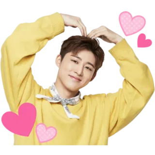 💖 hati, lucu, stiker, cinta, Korea, pria, orang telegram sticker