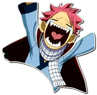 😃 Natsu Dragneel Fairy Tail anime, fairy tail, natsu dragneel, cartoon, character, happy telegram sticker