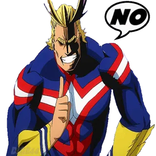 👎 All Might My Hero Academia NO anime, superhero, determination, hero telegram sticker