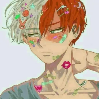🌟 Todoroki Shoto My Hero Academia DEKU Anime, Manga, Todoroki, My Hero Academia, Fanart, Sticker, mignon telegram sticker