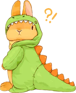 🐰 Hase, Dinosaurier, Kostüm, niedlich, Tier, Häschen whatsapp sticker