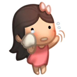 😭 kartun, gadis, menangis, sedih, ilustrasi telegram sticker