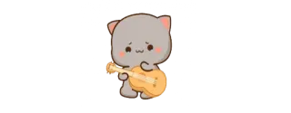 🥺 猫, かわいい, ギター, 動物, カワイイ telegram sticker