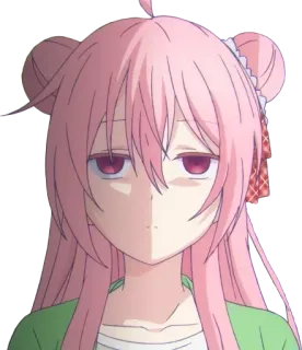 😶 Anime, Mädchen, pinke Haare, süß, Charakter whatsapp sticker