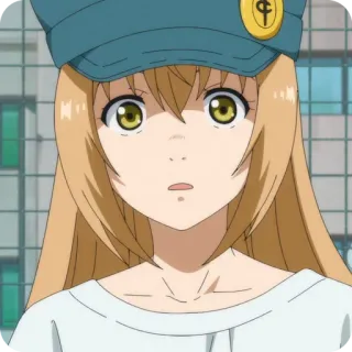 🙂 アニメガール, キャラクター, 帽子, ポートレート telegram sticker