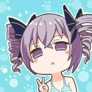 ✨ Anime, Chibi, Desenho animado, Adesivo, Bonito, Garota, Ilustração telegram sticker