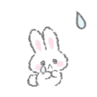 🏥 triste, lapin, pleurs, lapin, dessin animé, mignon telegram sticker