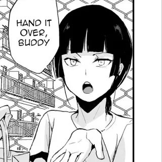 🖐 HAND IT OVER, BUDDY Mangá, Anime, Quadrinhos, Entrega, Amigo, Garota telegram sticker