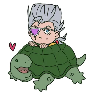 🐢 Jean Pierre Polnareff JoJo's Bizarre Adventure Anime, Jojo, Tortue, Polnareff, Personnage telegram sticker