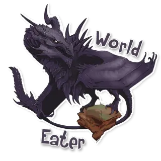 😋 World Eater naga, monster, makhluk, fantasi, dunia, pemakan telegram sticker