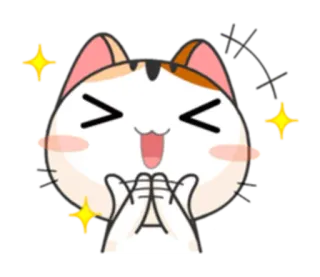 👏 cat, cute, sticker, cartoon, happy telegram sticker