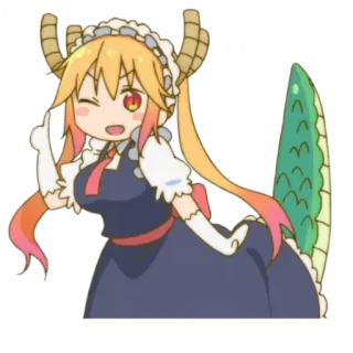 👍 Tohru Miss Kobayashi's Dragon Maid アニメ, ドラゴン, メイド, ちび, かわいい, 可愛い telegram sticker