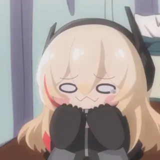 🕸 Anime, Chibi, Słodkie, Dziewczyna, Kreskówka, Smutne, Emocjonalne telegram sticker