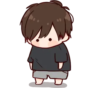😳 chibi, cartoon, character, cute, illustration telegram sticker