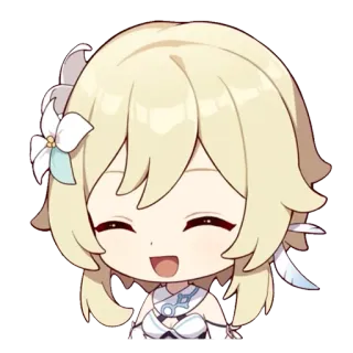 ⭐ Lumine Genshin Impact Genshin Impact, Lumine, video game, character, blonde, anime telegram sticker