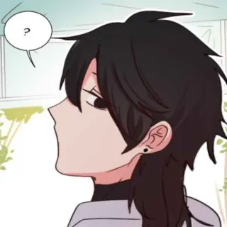 📎 ? อนิเมะ, มังงะ, คำถาม, กำลังคิด, การ์ตูน, ตัวละคร telegram sticker