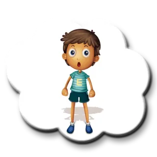 😮 мальчик, мультфильм, ребенок, стоя, персонаж, иллюстрация telegram sticker