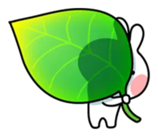 😅 konijn, blad, schattig, cartoon, natuur, dier whatsapp sticker