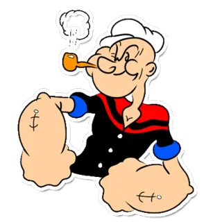 😜 Popeye Desenho animado, Marinheiro, Cachimbo, Músculos, Âncora, Personagem telegram sticker