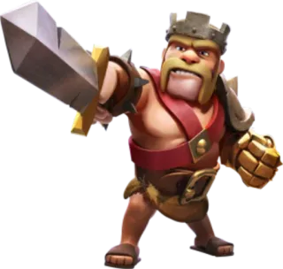 👑 Barbarian King Clash of Clans แคลชออฟแคลนส์, ราชาคนเถื่อน, วิดีโอเกม, เกมมือถือ, ตัวละคร, ดาบ, ราชา telegram sticker