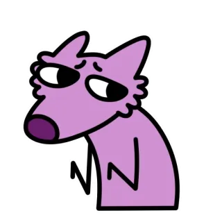 🤭 chien, dessin animé, animal, violet, drôle, autocollant telegram sticker