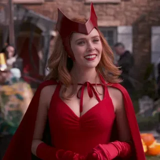 😄 Scarlet Witch WandaVision Алая Ведьма, Ванда Максимофф, Marvel, Супергерой, ВандаВижн, Элизабет Олсен whatsapp sticker