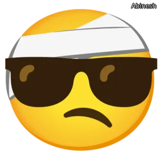 🕶️ Abinesh 絵文字, けが, サングラス, 包帯 telegram sticker