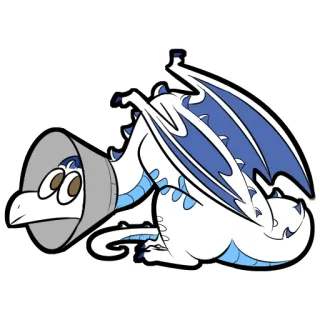 🤕 龙, 锥, 可爱, 卡通, 受伤 telegram sticker