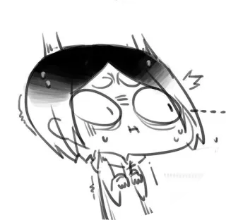 😱 dessin animé, dessin, croquis, visage, expression whatsapp sticker