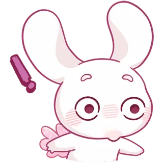 😳 bunny, rabbit, cute, kawaii, animal, sticker telegram sticker