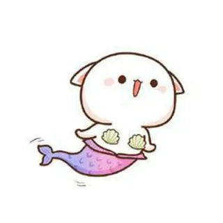 😍 mermaid, cat, cartoon, cute, kawaii, character, animal whatsapp sticker