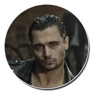 😏 mężczyzna, portret, twarz, kurtka skórzana, męski, osoba telegram sticker