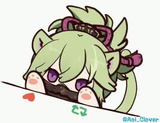 ❤️ Kuki Shinobu Genshin Impact 久岐忍, 原神, アニメ, 猫, ちびキャラ, ステッカー telegram sticker