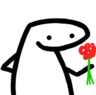 🤝 omino stilizzato, fiore, rosso, semplice, cartone animato, carino telegram sticker