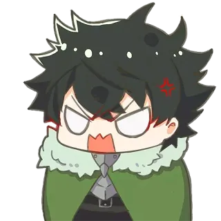 😠 bravo, anime, chibi, personagem, desenho animado whatsapp sticker