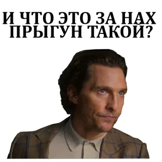 😳 И ЧТО ЭТО ЗА НАХ ПРЫГУН ТАКОЙ? Мем, Русский, Текст, Смешно, Фраза telegram sticker