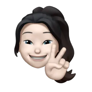 🎡 Emoji, Sinal de paz, Desenho animado, Avatar, Menina telegram sticker