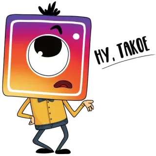 🤔 instagram, media społecznościowe, kreskówka, postać, networking telegram sticker