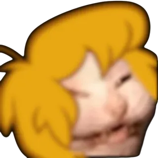 🐕 meme, divertente, cartone animato, personaggio, capelli biondi, faccia, cultura di internet telegram sticker