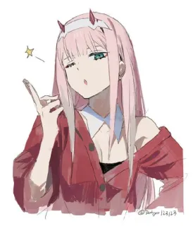😂 Zero Two Darling in the Franxx Anime, Zero Two, Darling in the Franxx, Personnage, Fille whatsapp sticker