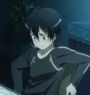 😦 Kirito Sword Art Online Anime, Kirito, Sword Art Online, Personaggio, Avatar, Videogioco telegram sticker