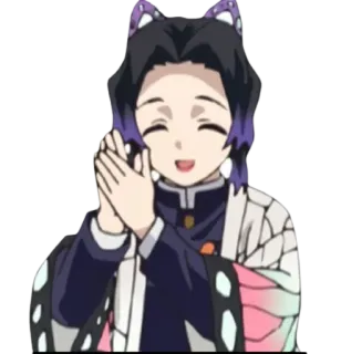 💖 Shinobu Kocho Demon Slayer Anime, Demon Slayer, Shinobu Kocho, Papillon, Mignon, Sourire telegram sticker