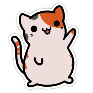 👋 gato, fofo, adesivo, desenho animado, animal, kawaii, amigável telegram sticker