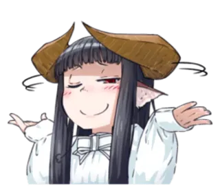 😌 Anime Mädchen, Hörner, arrogant, Dämon, süß, Manga telegram sticker