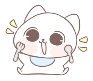 🐱 猫, 可爱, 卡哇伊, 卡通, 动物, 快乐, 贴纸 telegram sticker